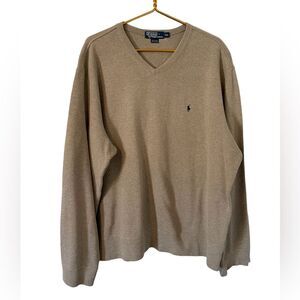 Polo Ralph Lauren Men’s Tan‎ V-Neck Pullover, Size XXL